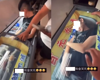 屁孩躺超商冰櫃「一臉安詳」網見影片炸鍋：直接去太平間
