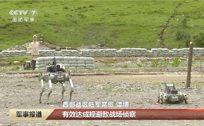 美欧密集宣示AI军事化动向，陆专家指相关动态值得高度关注。图为此前大陆央视军事报导公布的机器狗。（大陆央视）