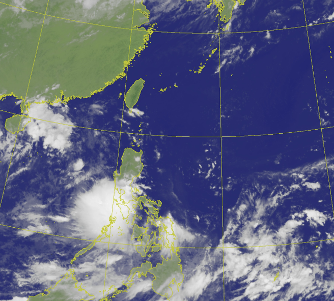 周日至下周一菲律宾东方外海有热带系统发展，在下周一、二成颱的机率约5～6成。（翻摄自气象署）