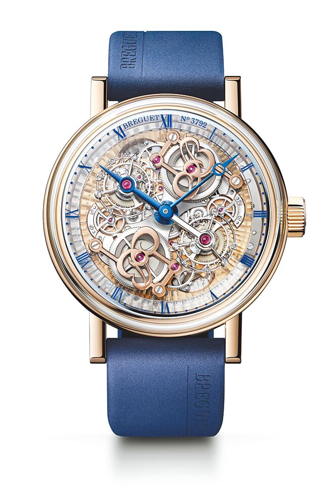 宝玑台北101店重新开幕，展出Classique Double Tourbillon Quai de l'Horloge 5345双陀飞轮腕表。（Breguet提供）