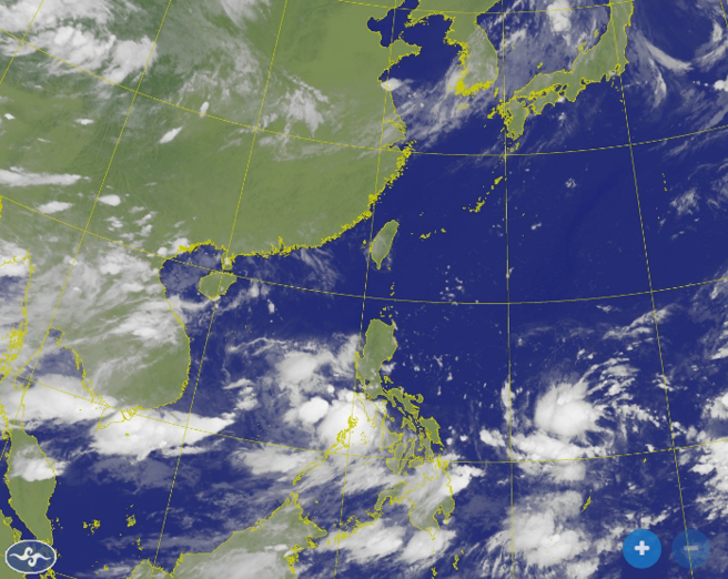 菲律賓東方海面上的低壓92W未來將增強為颱風，但是否侵台歐洲、美國模式歧見大。(圖／中央氣象署)