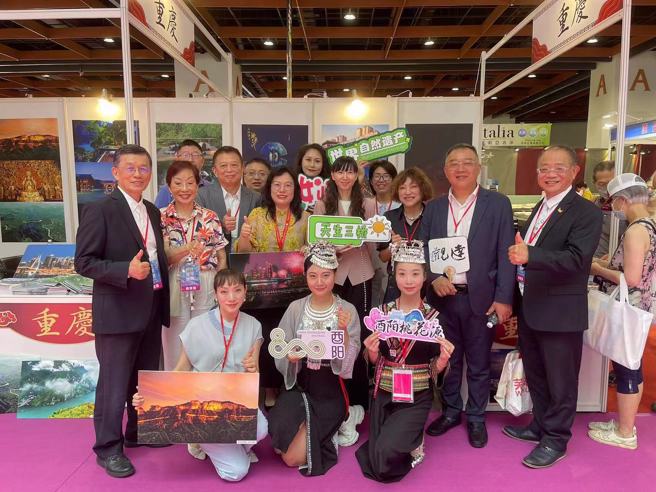 圖為重慶文旅亮相2024海峽兩岸臺北夏季旅展。（圖林洛安攝)