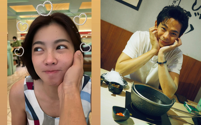 米可白放闪晒出男友视角照片(左)。（图／翻摄自米可白、孙绽 IG）