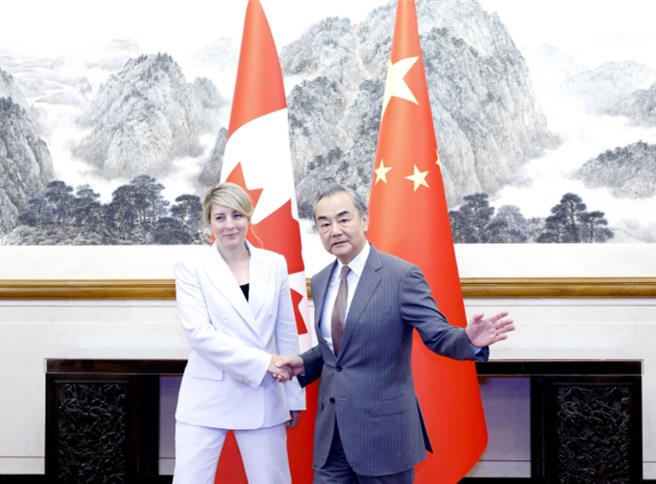 王毅指陆加现况不是中方愿意看到的，需要认真反思。图为王毅见赵美兰。（大陆外交部）