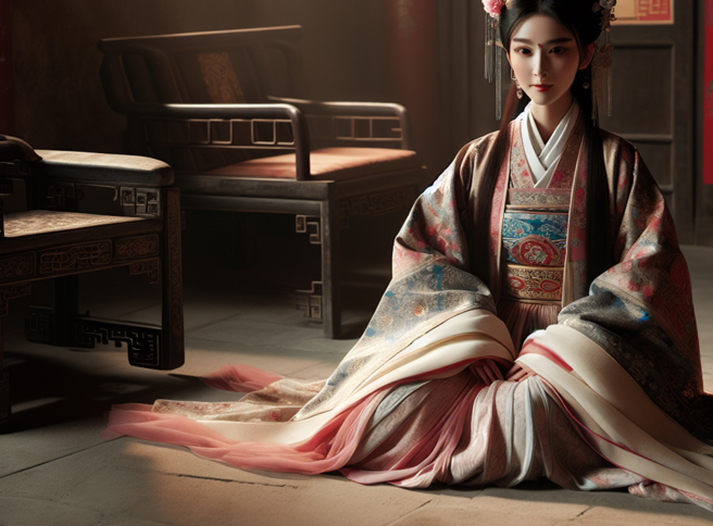 古人之所以跪坐着吃饭，脚麻了也不换姿势，其实是害怕走光。（示意图／AI生成图）