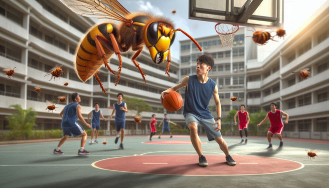 南港高工傍晚发生虎头蜂螫伤人事件，现场共7人送医治疗。（示意图、与本案无关／AI生成）