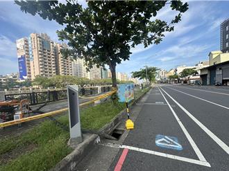 颱風前夕遇天文大潮 最高潮位達1.06公尺 台南運河水溢溝蓋