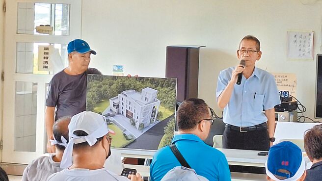 慈育事業20日舉辦第2次興建說明會，邀請鄉親參與討論，現場並出示模擬圖。（新北市議員鄭宇恩提供／張鎧乙新北傳真）