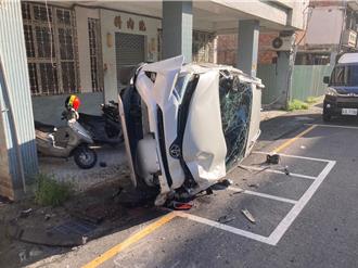 新營男閃車自撞變電箱 害慘1218戶「停電」