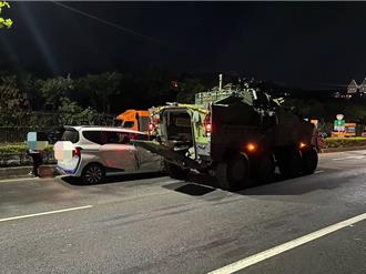 漢光演習交通意外！雲豹戰車擦撞民車  警方釐清肇事原因