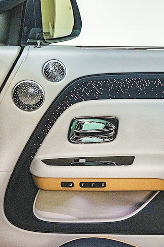 門飾板豪華細緻，選配有客製化音響系統（選配價68.8萬元）。（陳大任攝）