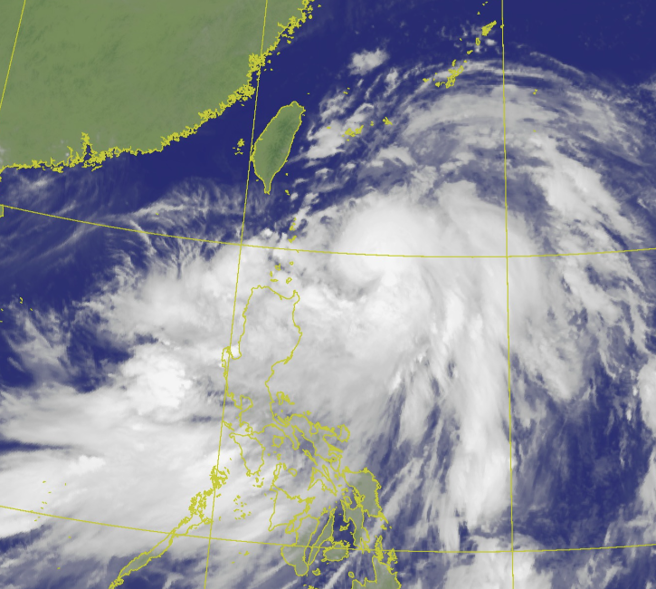 周三、周四颱风中心最接近台湾。（翻摄自气象署）