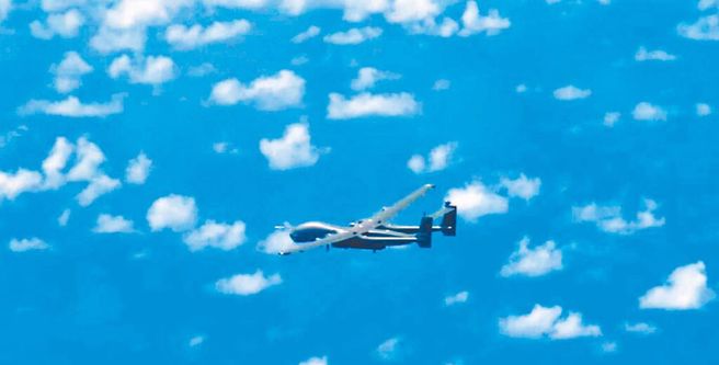 为期5天的汉光40号演习昨（22）日展开，同日国防部公布，有1架次的共军无人机绕行台湾一圈，但并未公开该机型号。图为共军TB-001无人机。（示意图，摘自日本防卫省统合幕僚监部官网）