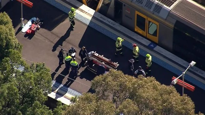 雪梨南部的卡尔顿火车站惊传父女被辗毙。翻摄自ABC新闻网