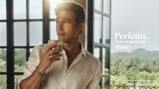 义大利咖啡机品牌De&#8217;Longhi邀请布莱德彼特担任品牌代言人。（De’Longhi提供）