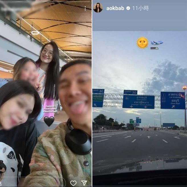 茱蒂蒙出国前PO了前往机场照的限动，髮型师也分享他们在机场的合影。（图／翻摄自IG）