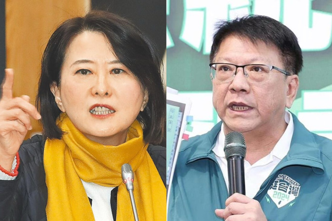 图为国民党立委王鸿薇（左）、总统府秘书长潘孟安（右）。（合成图，中时资料照）