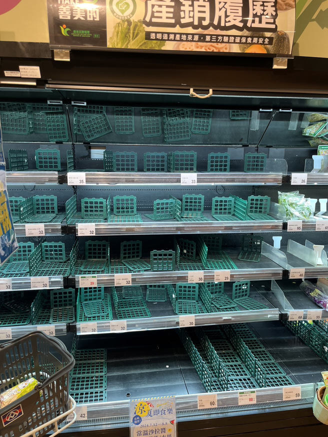 叶菜类被扫到所剩无几。（图／记者杨雅婷摄影）