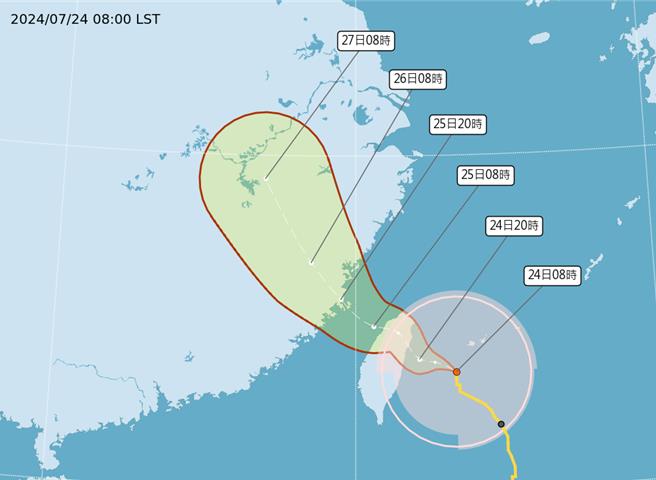 凯米颱风袭台。（中央气象署提供）