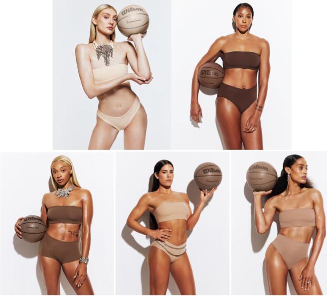 SKIMS 為 WNBA官方內衣贊助商，並找來歷史最佳球員拍攝形象片。（摘自SKIMS 官網）
