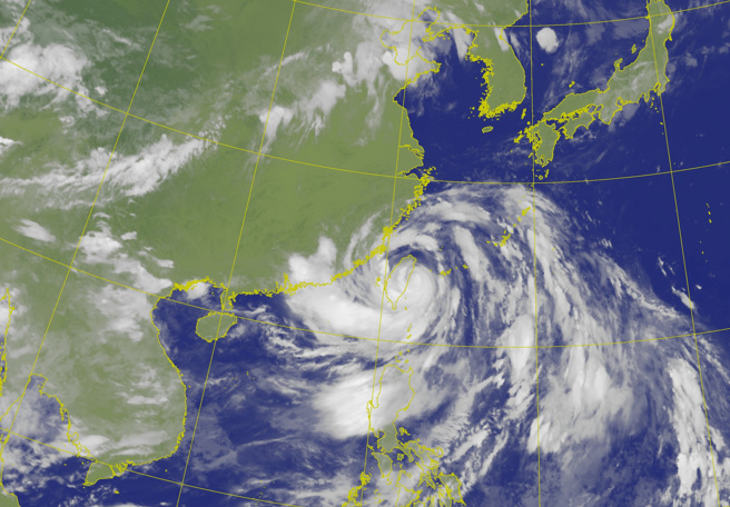 凯米颱风24日晚间10点位置。（翻摄自气象署）