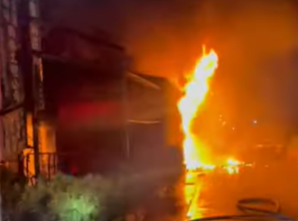 凱米颱風襲擊苗栗！15坪花店發生火警 不明噴罐助長火勢