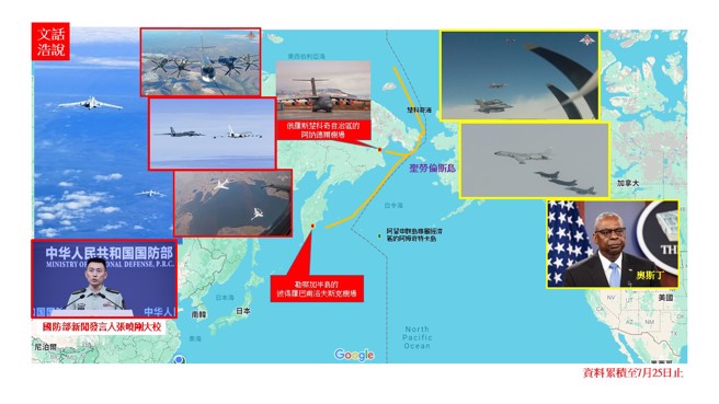 中俄轰炸机联合巡航阿拉斯加。（图／作者陆文浩绘制）