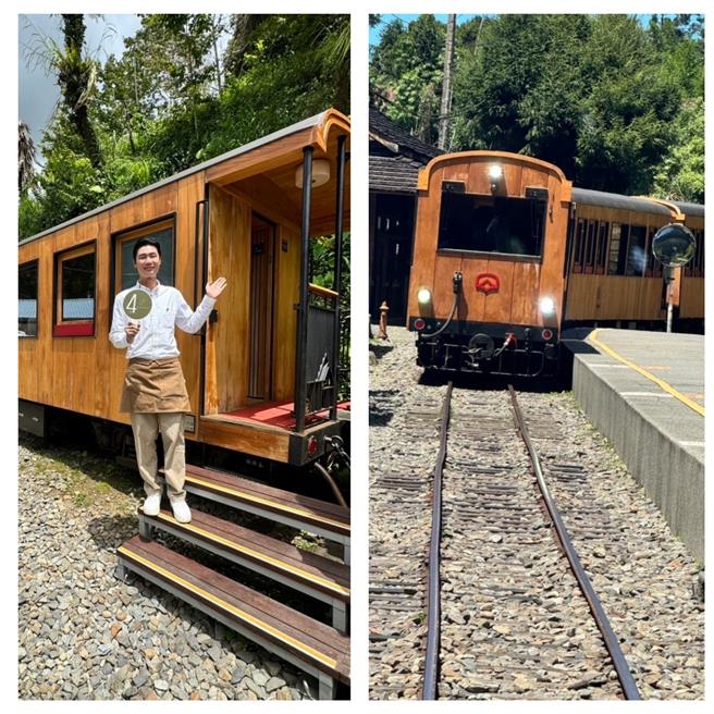 因阿里山林铁路线有多处土石崩落，观光列车「福森号」8月底前都停驶。。（洪秀瑛摄）