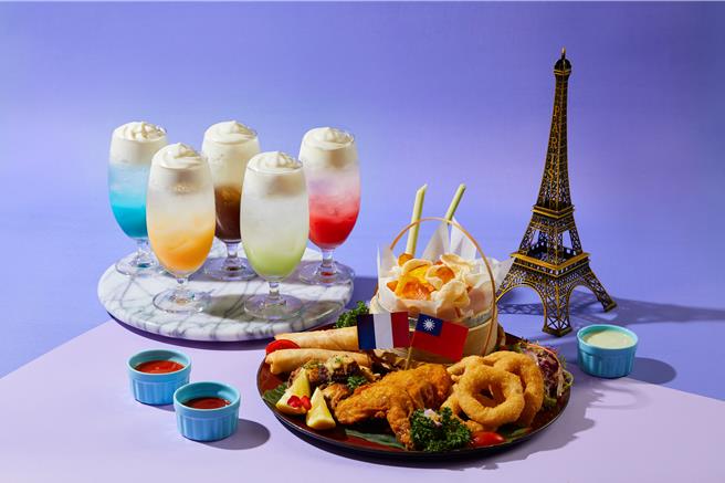 「Asia49」迎接奧運，「金牌應援分享餐」限時登場，以必勝拼盤、五環特調搭配精彩賽事轉播，號召民眾一同為中華健兒加油。（圖／Mega50餐飲及宴會提供）