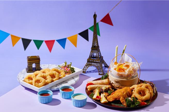 「Asia49」推出的「中華隊必勝拼盤」包含各式豐富炸物，售價588元加1成，單點每道299元加1成。（圖／Mega50餐飲及宴會提供）