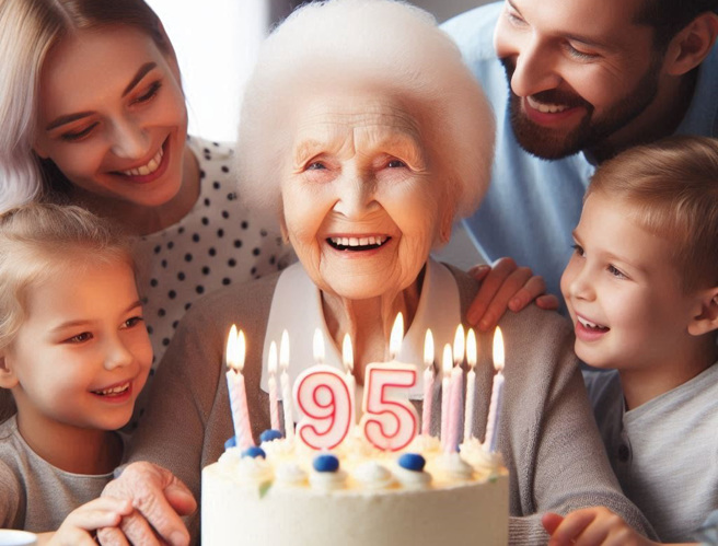 阿根廷一名老奶奶日前庆祝95岁寿辰时，蛋糕上的95支蜡烛险些引发火灾。（示意图、与本案无关／AI生成）