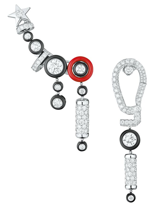 将数字「5」化身为登山弹簧挂鉤的Sporty 5耳环。（CHANEL提供）