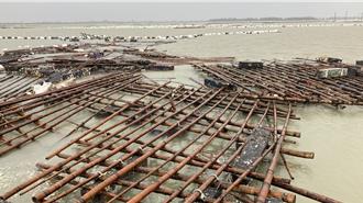 布袋、東石蚵棚遭凱米颱風摧毀 嘉縣粗估損失1.62億元