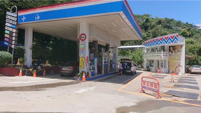 受凱米颱風影響，大梨山地區唯一加油站：梨山加油站傳出庫存油量將用罄照片。（中油公司提供／馮惠宜台中傳真。）