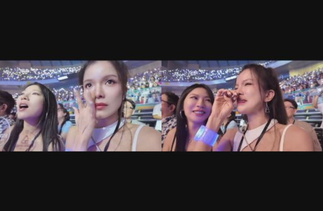 謝凱蒂止不住感動淚水，邊哭邊唱歌。（圖／IG@謝凱蒂）