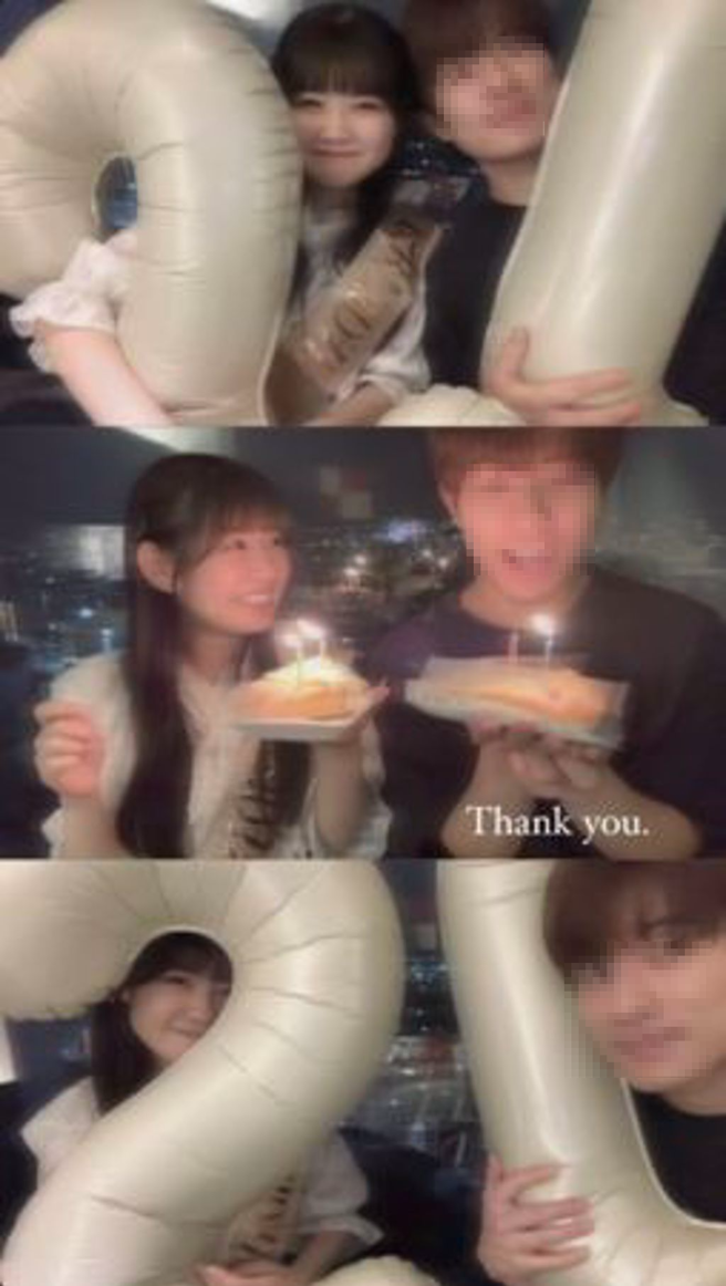 东条百百花手滑误发男友的庆生照。（图／翻摄自推特）  