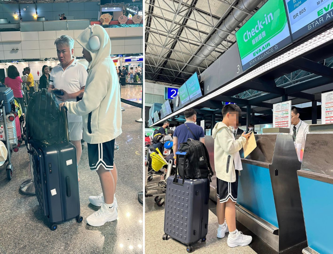 郁方28日在脸书分享，夫妻俩送小儿子Max到机场的过程。（图／翻摄自好门媳妇的秘密生活郁小方脸书）