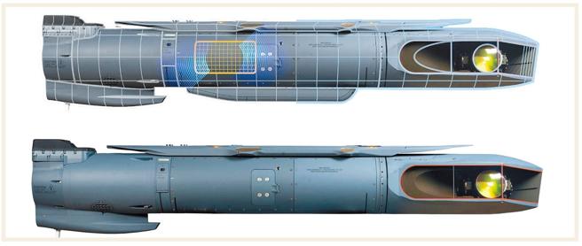 升級版「狙擊手」莢艙（上）下方增設天線模組後，將具備機載通訊與前緣計算節點功能。（取自洛馬網站）