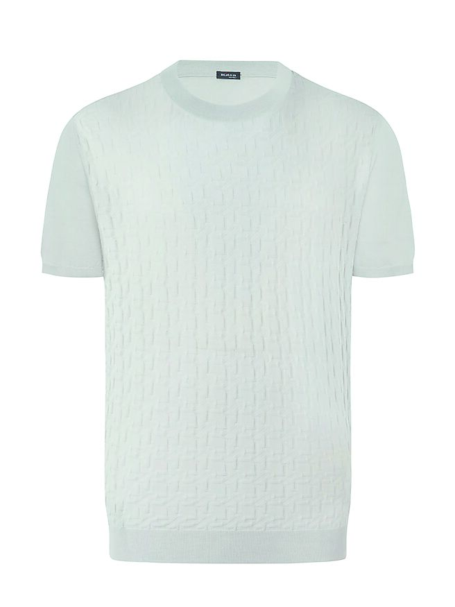 Kiton淺灰純棉圓領上衣，4萬9600元。（Kiton提供）