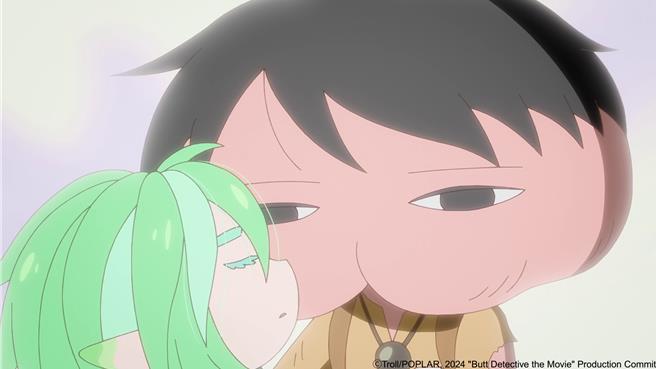 全新劇場版屁屁偵探和水仙上演感情戲。（台北双喜電影提供）