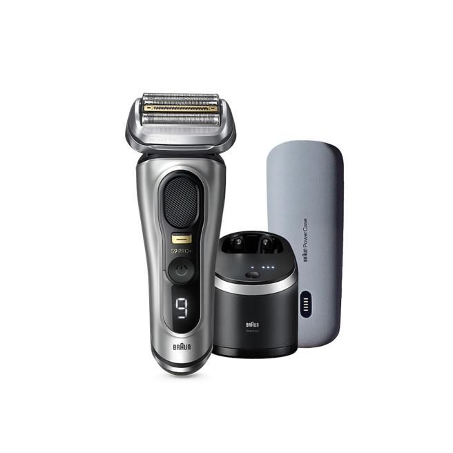 远百板桥中山BRAUN 9系列 PRO PLUS谐震音波电鬍刀，售价3万5888元、特价2万5888元，加赠市值1万5900元Dyson SV25 V8 ORIGIN吸尘器。（远百提供）