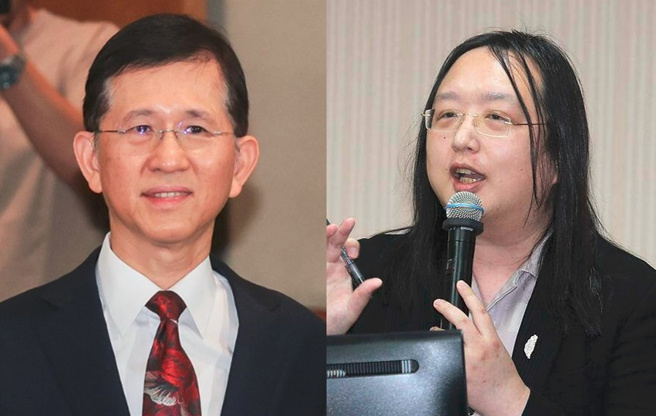 唐凤(右)在520后卸下数位发展部长职务，由黄彦男(左)继任。（合成图／示意图／资料照）