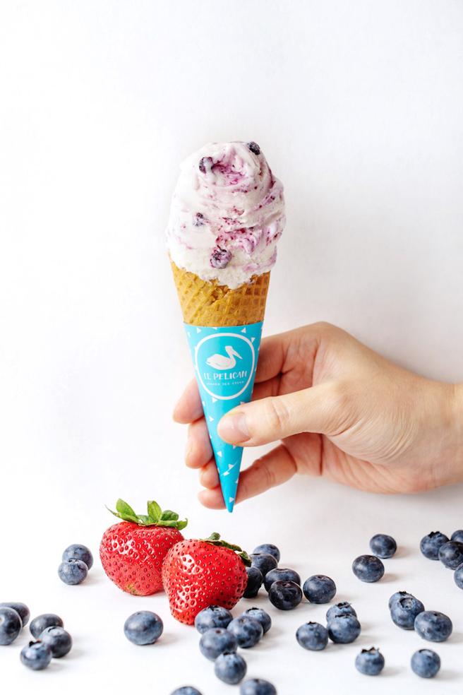 板桥大远百欧洲展贝力冈法式冰淇淋，一球100元 。（远百提供）