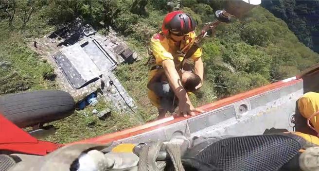 上月28日出動直升機要救援趙男，他不願下山，結果前天又說感冒沒藥吃需要下山，網友罵翻，認為他把直升機當Uber。（空勤總隊提供／謝佳潾屏東傳真）