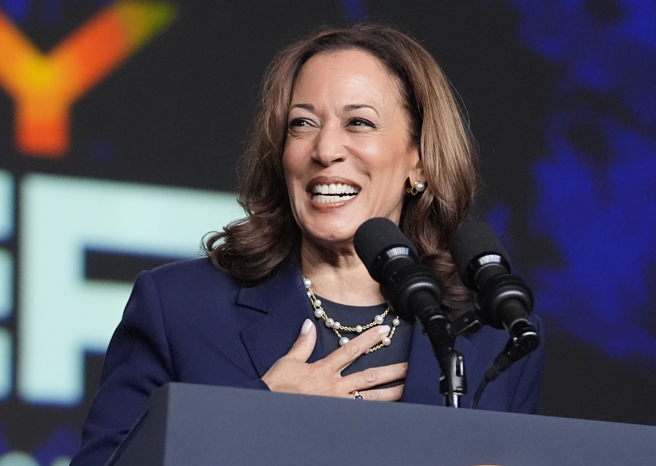 美国副总统贺锦丽确定将成为民主党总统候选人。（美联社）