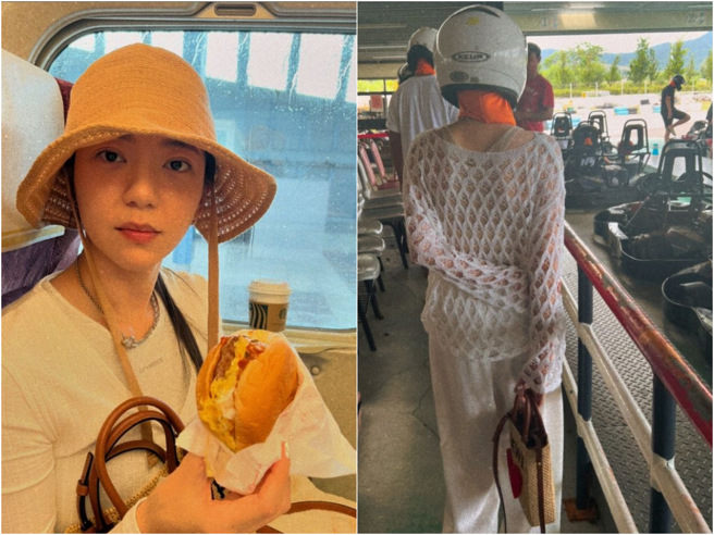 郭雪芙全身包緊緊，親民化身「防曬大嬸」。（圖／翻攝自郭雪芙 IG ）