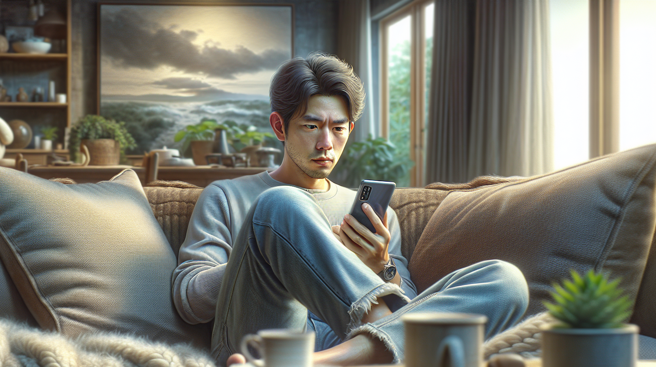 发现爱妻的咸湿对话让他愤怒，提告日本籍小王求偿40万元。（示意图、与本案无关／AI生成）