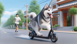 雨天騎電動車載「二哈」出門　主人才下車！竟大膽偷騎車落跑