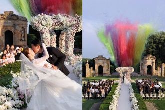 吴千语深吻「百亿富三代」 义大利婚礼喷彩烟「如奥运开幕」