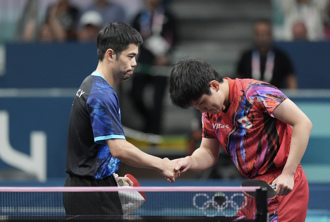 巴黎奧運》莊智淵6闖奧運最後一舞 張本智和握手「深深鞠躬」致意